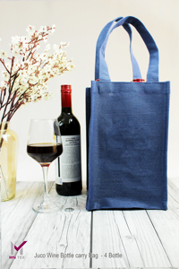 Sacs de transport pour bouteilles de vin et de champagne fabriqués en Inde en jute naturel et en toile sacs de transport réutilisables écologiques et durables - Product Image 5