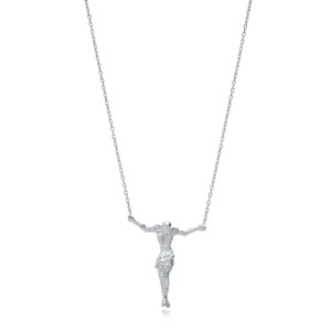 Collar con Colgante de Jesucristo, Diseño Sencillo, Venta al por Mayor, Joyería Turca Hecha a Mano en Plata de Ley 925 - Product Image 5