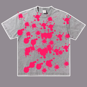 Camiseta lavada con ácido de gran tamaño personalizada con logotipo, venta al por mayor, camiseta lavada con nieve Vintage de peso pesado en blanco para hombre, camiseta para hombre - Product Image 1