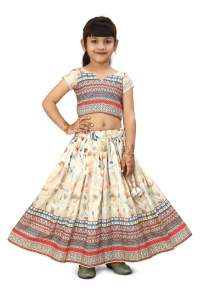 Conjunto de Lehenga Choli Tradicional India para Niñas, Estampado Digital, Largo hasta el Suelo, Floral, para Fiestas y Bodas, Marca Shoryam - Product Image 2
