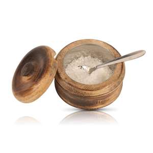 Azucarero de Madera con Capa Interior de Acero Inoxidable y Cuchara, Azucarero con Tapa y Hoja, Salero de Madera, Precio Increíble - Product Image 3