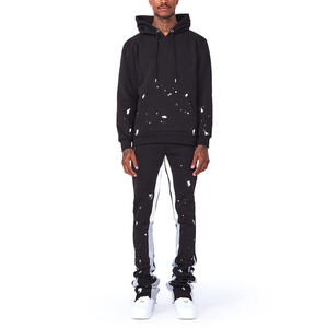 Chándal OEM personalizado con diseño de lavado ácido para hombre, de algodón orgánico 100% + Sudadera con capucha pantalones de chándal, conjunto de chándal para correr, chándal - Product Image 1