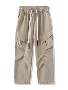 Pantalones informales de lino y algodón para hombre, ropa de calle holgada, pantalones deportivos para correr para hombre, Pantalones rectos largos de Color sólido a la moda para hombre - Product Image 2