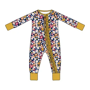 Bambus viskose weicher Babykleider Pyjamas Neugeborenes Schlafanzug Jungen Mädchenkleidung bedruckte individuelle Babykleider