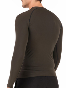 T-shirts athlétiques de compression en polyester pour hommes Hauts de fitness à séchage rapide Protège-éruption de natation respirant avec fonction anti-UV - Product Image 2