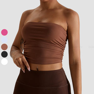 Crop top de sport sexy personnalisé avec logo, vêtements de sport décontractés pour femmes, soutien-gorge de sport, débardeur à dos creux, tube top pour femmes - Product Image 1