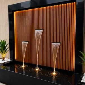 Fuente de Agua Moderna para Pared Exterior con Luces LED, Cascada Decorativa Premium para Jardín, Diseño Paisajístico Contemporáneo en FRP - Product Image 2