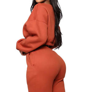 Top corto de mujer con capucha transpirable en blanco al por mayor de manga larga de color sólido de alta calidad para la temporada de invierno 2025 - Product Image 5