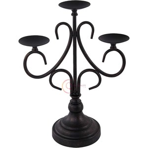 Meilleure vente Candélabre de table classique à 3 bras en métal fait à la main pot à bougie d'intérieur couleur noire candélabre à lumières uniques pour les ventes - Product Image 2