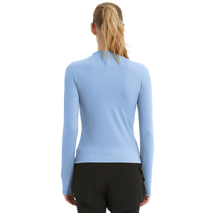 T-shirt de yoga léger pour femme à col montant et demi-zip, idéal pour les activités sportives en extérieur, la course et la gym - Product Image 5