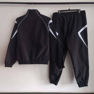 Ensemble deux pièces coupe-vent surdimensionné unisexe pour homme, style streetwear évasé, avec capuche, imprimé, réfléchissant, patchwork hip-hop - Product Image 4