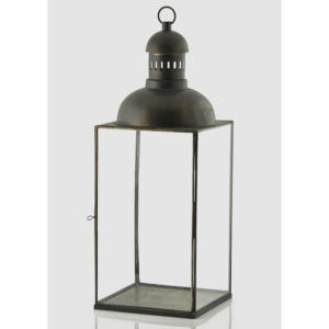 Bougeoir moderne en métal noir avec dessus en verre transparent Lanterne élégante pour mariages à domicile Décorations de Noël - Product Image 5