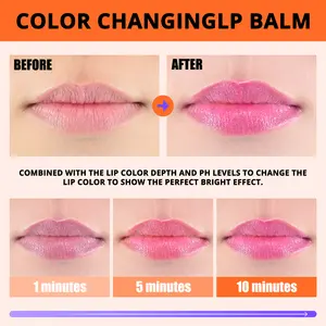 Venda por atacado de maquiagem facial para mulheres creme de lábios e bochechas com glitter em mudança de cor rosa pêssego