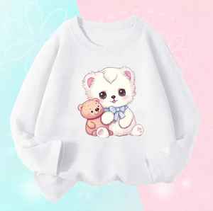 100% coton fille T-Shirt col rond manches longues décontracté Animal animal imprimé respirant haut conception personnalisable - Product Image 5