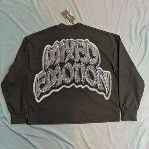 T-shirt à manches longues de haute qualité, style vintage, motif dessin animé, graffiti, diamant, nouvelle collection sportswear - Product Image 2