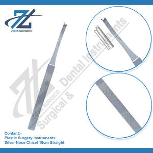 Ciseau à nez en argent 18cm lame droite 5mm gardé biseauté atraumatique tranchant base fabricant chirurgical Pakistan - Product Image 3