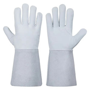 Best Design Long Sleeve Cotton <b>Welding</b> Leather Safety <b>Gloves</b> XL Heat Resistant <b>Tig</b> Welder Mitts Anti-Slip Good Quality - Product Image 4