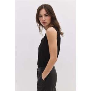 Chemise sans manches décontractée pour femmes, détail en dentelle, style quotidien, logo sur le devant, taille XL, coton tricoté, longueur courte pour l'automne, le printemps et l'été - Product Image 5