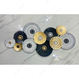 การตกแต่งผนังโลหะหรูหราทำด้วยมือที่ทันสมัยเหมาะสำหรับห้องนั่งเล่นรูปปั้นตกแต่งผนัง - Product Image 2