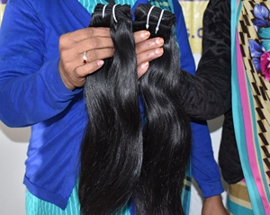 100% máquina Natural Remy de alta calidad doble trama recta sedosa 8-32 pulgadas extensiones de cabello humano de templo indio - Product Image 3