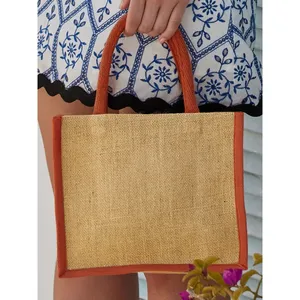 Sac fourre-tout en jute naturel amidonné, promotionnel et durable - Product Image 1