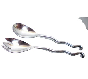 Couverts de service en acier inoxydable ensemble d'argenterie avec couteau fourchette à poisson cuillère cuillère à salade couverts de cuisine - Product Image 1
