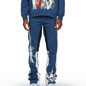 2025 nuevo mejor alta calidad 100% algodón impresión personalizada hombres chándales acampanados transpirable venta al por mayor precio bajo - Product Image 5