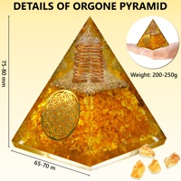 Citrine Orgone Pyramide Cristal Unique pour les Energies Négatives Cristal Chakra Idéal pour Optimisme Positivité et Abondance Financière