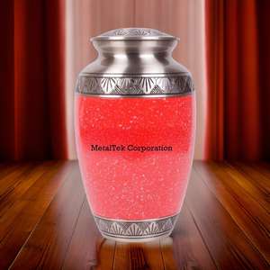 Aluminium Metal Classic Cremation Urn Crafted Solid Metal Lasting Strength Secured Thread Lock Adult Funeral Memorial Burial <b>Jar</b> - Product Image 3