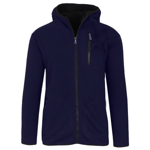Sudadera con capucha de secado rápido con cremallera completa cómoda para hombre, transpirable, cálida, de lana lisa, logotipo personalizable, tela colorida de invierno XS con tinte liso - Product Image 5
