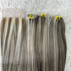 100% Extensiones de cabello Remy humano crudo Hueso de alta calidad Recto Rubio Piano Color Trama doble VienameseHair - Product Image 3