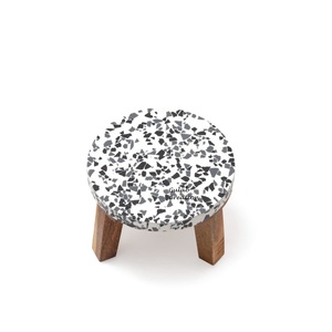 Terrazzo Resin Cake Serving Stand with Natural Wooden Leg Modern Decorative <b>Dessert</b> Display Tray for Parties, Weddings, Home Use - Product Image 4