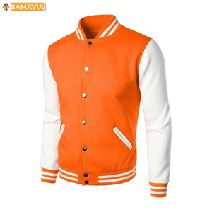 SAMAVIA Letterman Baseball College Varsity Bomber Jacket 100% Fibre de bambou hiver été personnalisé équipe Sportswear OEM coton - Product Image 5