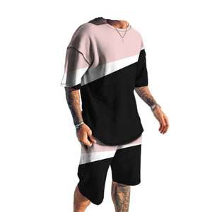 Conjuntos cortos deportivos al por mayor para hombre, ropa informal de verano para hombre, conjunto de 2 piezas, trajes deportivos para hombre, camisas y pantalones cortos, Conjunto masculino para gimnasio - Product Image 1