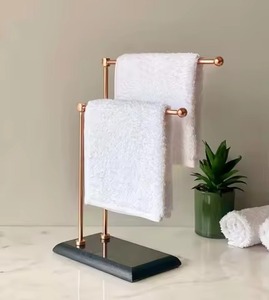 Sleek Modern <b>Towel</b> Rack Durable Metal Holder with Elegant Finish <b>for</b> <b>Bathroom</b> Walls Kitchens or Guest Spaces - Product Image 4
