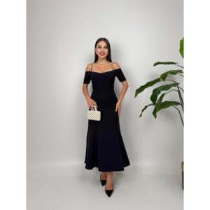 ชุดเดรสผ้าซาตินทรงเข้ารูปประดับมุก 4010 พร้อมดีไซน์สายรัดรูปดอกกุหลาบและเอวทรงธรรมชาติ - Product Image 3