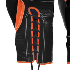 Gants de boxe à lacets Winning, noir et orange, cuir véritable, gants de boxe professionnels pour l'entraînement, le sparring et les combats, qualité professionnelle, 8 oz, 10 oz - Product Image 6
