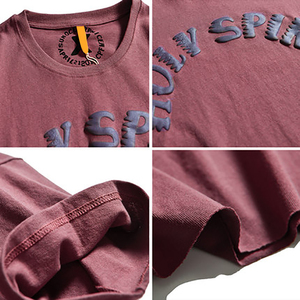 2024 camisetas personalizadas con cuello redondo para hombres diseño superior 3D Puff serigrafía nueva colección con patrón de letras al por mayor - Product Image 3