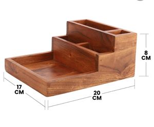 Hand-made Solid Wood Staircase Desk <b>Organizer</b> Wooden <b>Desktop</b> Pencil Cup Office Supplies <b>Organizer</b> Caddy Stand - Product Image 5