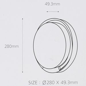 Vitson 20W LED Sensor Applique MEGA Circulaire Noir Design avec 290mm IP65 KS 20W Blanc Froid pour Bureau à Domicile-Modèle 438647 - Product Image 4