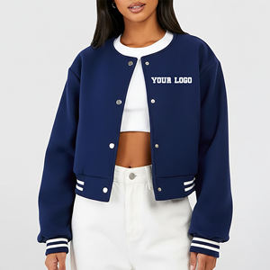 Chaqueta Varsity de Estilo Hip Hop, Cuello Redondo, Cierre de Botones, Tejido de Lana 100% Algodón, Calidad Premium OEM/ODM - Product Image 1