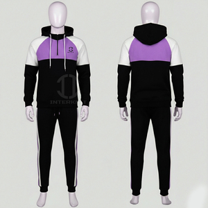 Ensemble de survêtement à capuche pour homme, 100 % polyester, imprimé, respirant, séchage rapide, idéal pour la course et le sport - Product Image 4