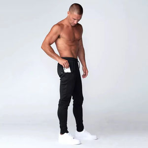 Pantalon de survêtement décontracté de qualité supérieure pour homme avec doublure polaire à la taille moyenne et aux chevilles élastiques-Pantalon de jogging en coton à 100% pour la salle de sport et la piste - Product Image 3