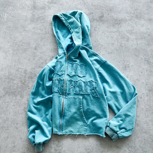 Sweat à capuche délavé à l'acide, en molleton surdimensionné, respirant, doux, chaud, décontracté, vintage, lavé, mode streetwear, logo personnalisé - Product Image 4