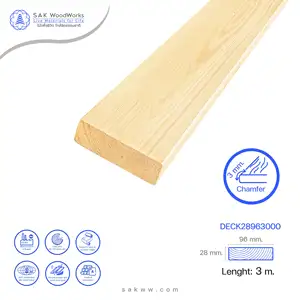 Premium Quality Best Price Durable Northern White Pine Spruce Wood Timber Deck for Elegant Interiors 28x96x3000mm SAK WoodWorks