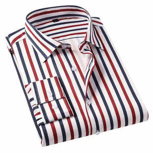 Chemise pour homme Chemises pour homme Chemise rayée à manches longues pour homme Chemise mince à boutons pour bureau Dîner Fête - Product Image 2