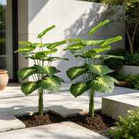 Plante Artificielle Pothos Cœur Jaune, 18 Tiges, Décoration Végétale Artificielle pour Maison, Bureau, Mariage