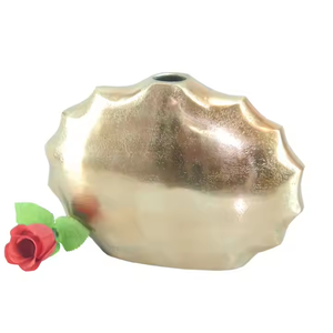 Nouveaux vases à fleurs 2025 pots de jardin ronds fabriqués à la main avec revêtement décoratif en étain. Vases à décor floral élégants et durables - Product Image 1