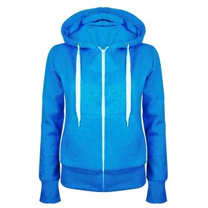 Winter Plain Hoody Girls Zip Sudaderas con capucha y sudadera para mujer - Product Image 1