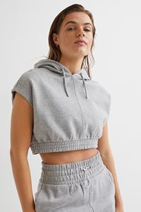 Ensemble sweat à capuche et pantalon de jogging pour femme en molleton bouclette brodé, haute qualité, design court sans manches, nouvelle mode, crop top à capuche - Product Image 3